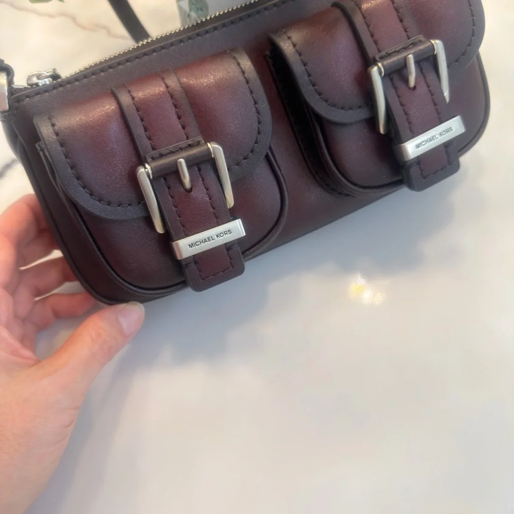 Michael Kors Burgundy Leather Women's Bag - Picture 10 of 16